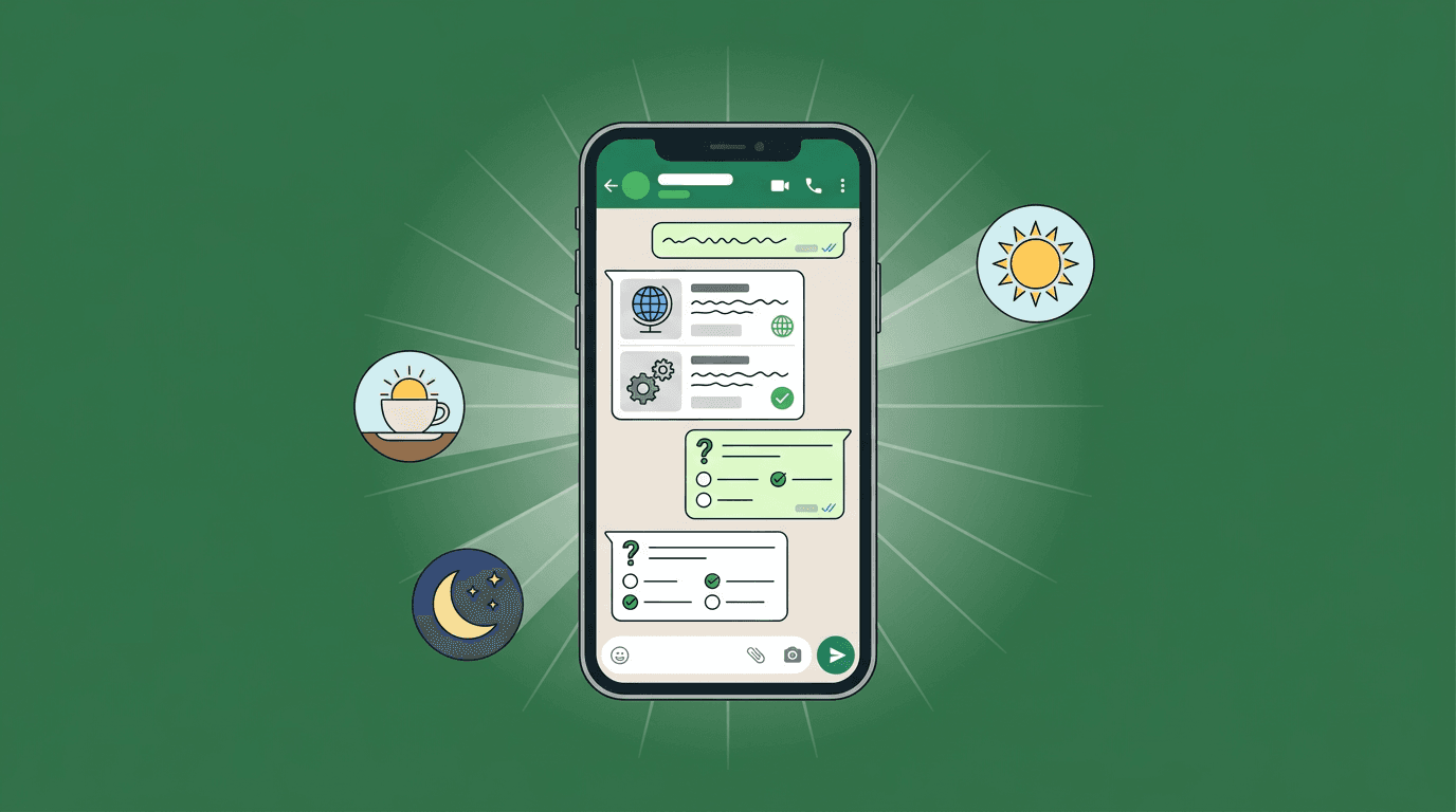 A WhatsApp chat interface showing a micro-lesson with a quiz question about real estate licensing